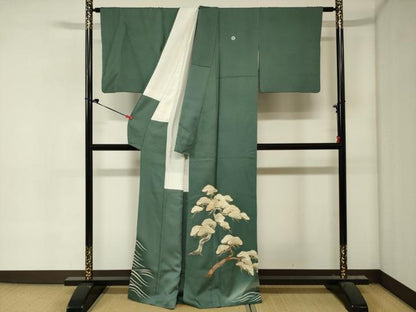 平和屋着物■豪華色留袖　駒刺繍　枝松文　暈し染め　金彩　正絹　逸品　DABJ2972ya