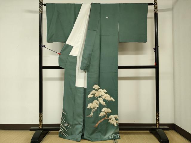 平和屋着物■豪華色留袖　駒刺繍　枝松文　暈し染め　金彩　正絹　逸品　DABJ2972ya