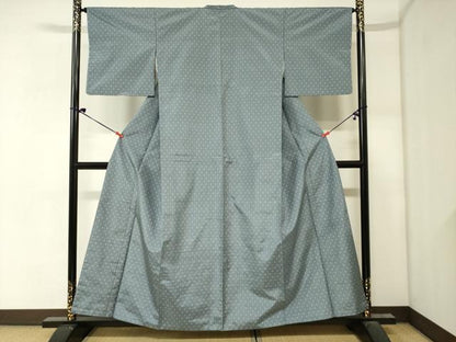 平和屋着物■上質な紬　十字絣文様　正絹　逸品　DABJ2974ya