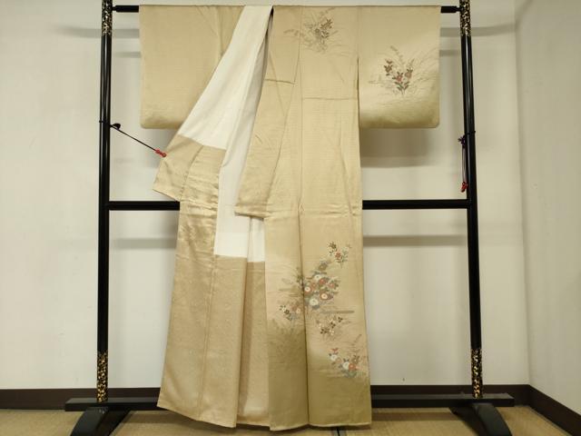 平和屋着物■訪問着　芝草花文　暈し染め　金銀彩　正絹　逸品　DABJ2977ya