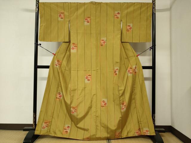 平和屋着物■上質な紬　芝間道　光琳菊　正絹　逸品　未使用　DABJ2981ya