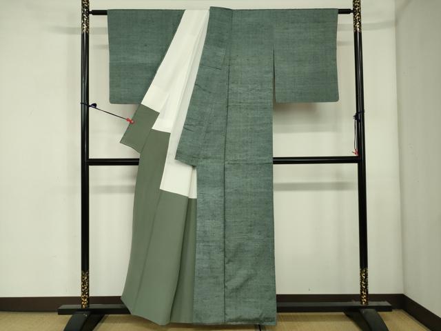 平和屋着物■上質な紬　霞文　正絹　逸品　DABJ2982ya