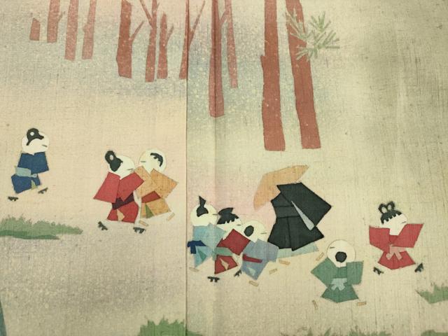 平和屋着物■訪問着　作家物　紬地　童子遊び　暈し染め　正絹　逸品　DABJ2986ya