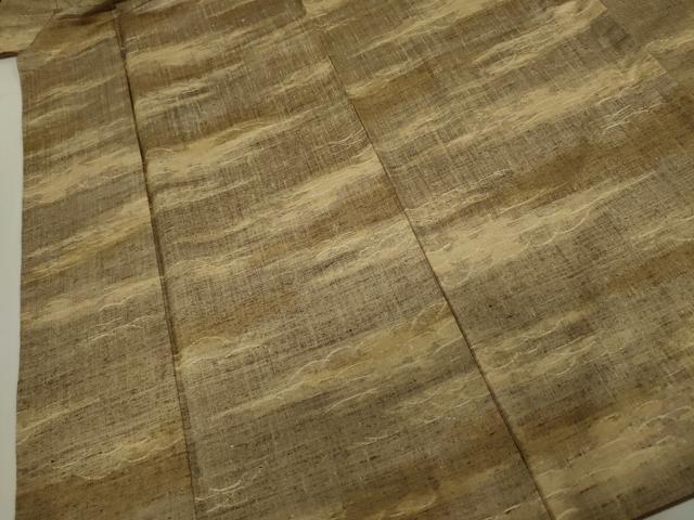 平和屋着物■上質な紬　横段芝文　正絹　逸品　DABJ2987ya