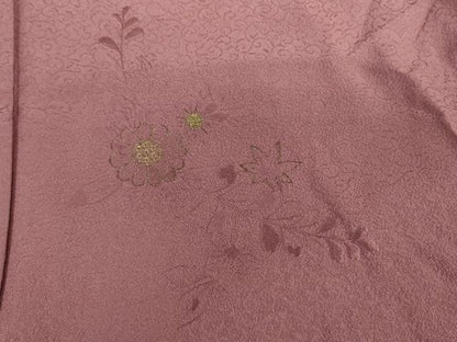 平和屋着物■中国三大刺繍　スワトウ刺繍　汕頭刺繍　訪問着　草花文　金糸　正絹　逸品　DABJ2991ya