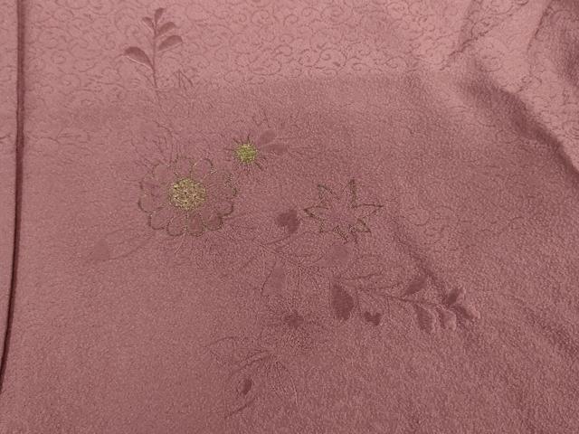 平和屋着物■中国三大刺繍　スワトウ刺繍　汕頭刺繍　訪問着　草花文　金糸　正絹　逸品　DABJ2991ya