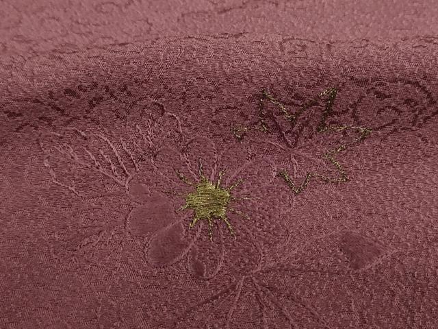 平和屋着物■中国三大刺繍　スワトウ刺繍　汕頭刺繍　訪問着　草花文　金糸　正絹　逸品　DABJ2991ya