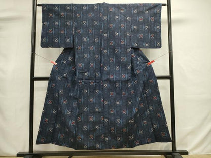 平和屋着物■上質な紬　草花間道　正絹　逸品　DABJ2994ya