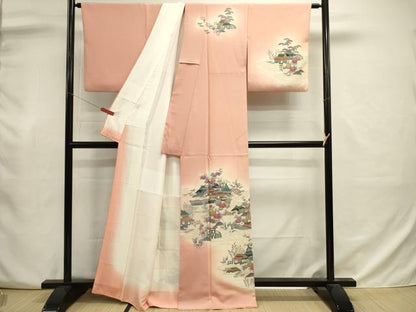 平和屋着物■訪問着　風景花文　暈し染め　正絹　逸品　DABJ2996ya