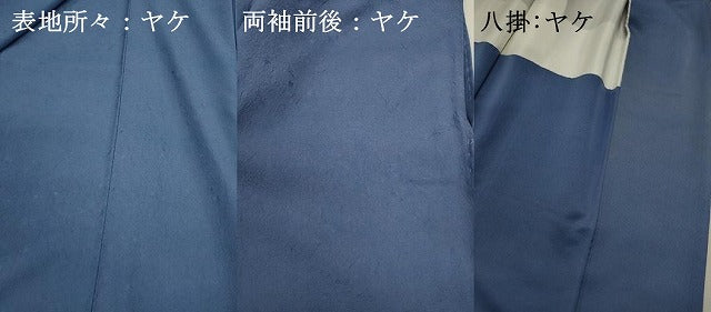 平和屋着物■上質な色無地　霞花地紋　御召御納戸色　正絹　逸品　DABJ2997ya