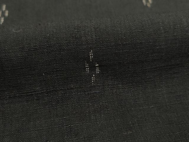 平和屋着物■上質な紬　絣文様　黒地　正絹　逸品　DABJ3000ya