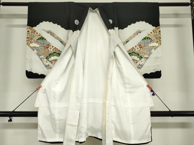 平和屋着物[]お宮参り　男の子　祝着　産着　初着　のしめ　鷹　鷲　器物松文　金彩　DABJ3022ea
