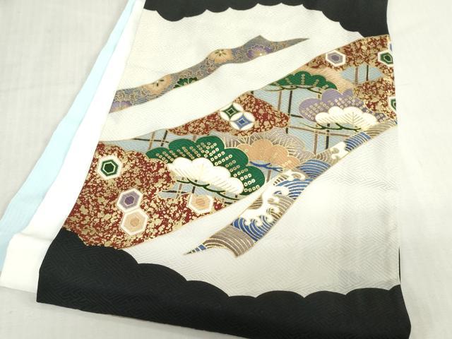 平和屋着物[]お宮参り　男の子　祝着　産着　初着　のしめ　鷹　鷲　器物松文　金彩　DABJ3022ea