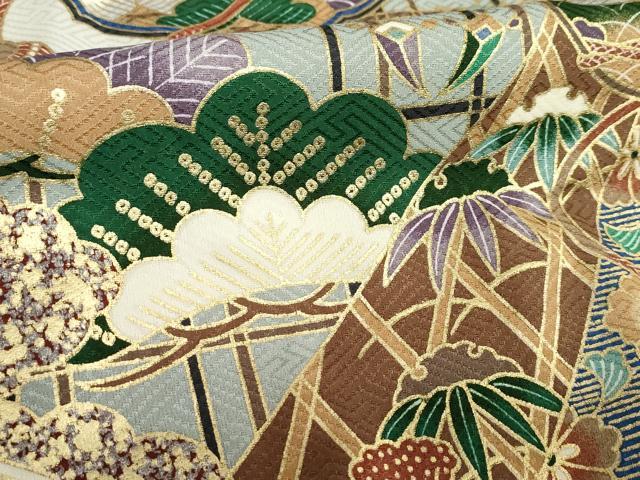 平和屋着物[]お宮参り　男の子　祝着　産着　初着　のしめ　鷹　鷲　器物松文　金彩　DABJ3022ea