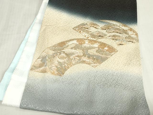 平和屋着物[]お宮参り　男の子　祝着　産着　初着　のしめ　鷹　鷲　器物文　暈し染め　金銀彩　逸品　DABJ3023ea