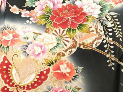 平和屋着物[]お宮参り　女の子　祝着　産着　初着　のしめ　花車舞蝶文　暈し染め　金彩　逸品　DABJ3024ea