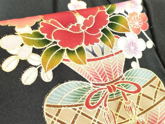 平和屋着物[]お宮参り　女の子　祝着　産着　初着　のしめ　花車舞蝶文　暈し染め　金彩　逸品　DABJ3024ea
