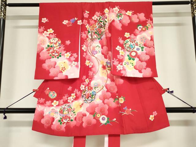 平和屋着物[]お宮参り　女の子　祝着　産着　初着　のしめ　鞠桜文　金彩　逸品　DABJ3026ea