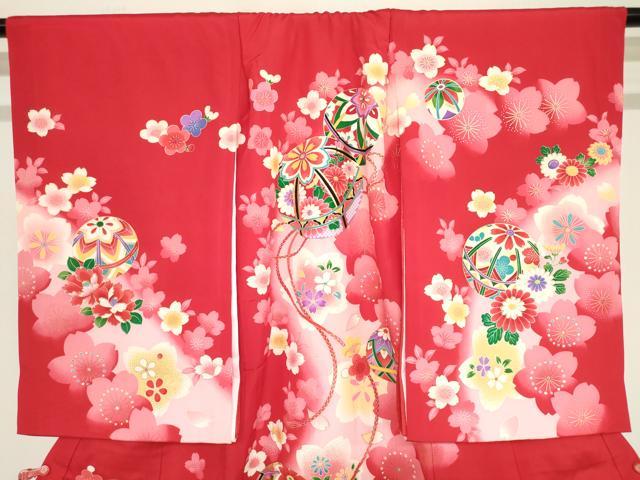 平和屋着物[]お宮参り　女の子　祝着　産着　初着　のしめ　鞠桜文　金彩　逸品　DABJ3026ea