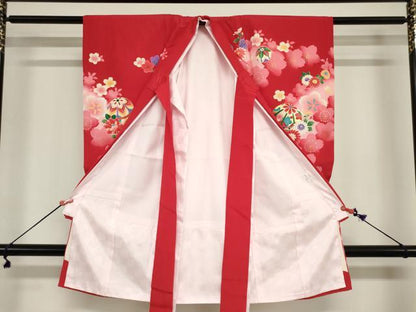 平和屋着物[]お宮参り　女の子　祝着　産着　初着　のしめ　鞠桜文　金彩　逸品　DABJ3026ea