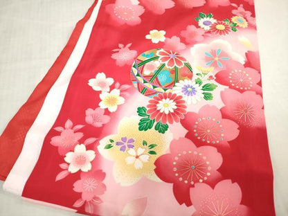 平和屋着物[]お宮参り　女の子　祝着　産着　初着　のしめ　鞠桜文　金彩　逸品　DABJ3026ea
