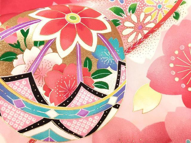平和屋着物[]お宮参り　女の子　祝着　産着　初着　のしめ　鞠桜文　金彩　逸品　DABJ3026ea