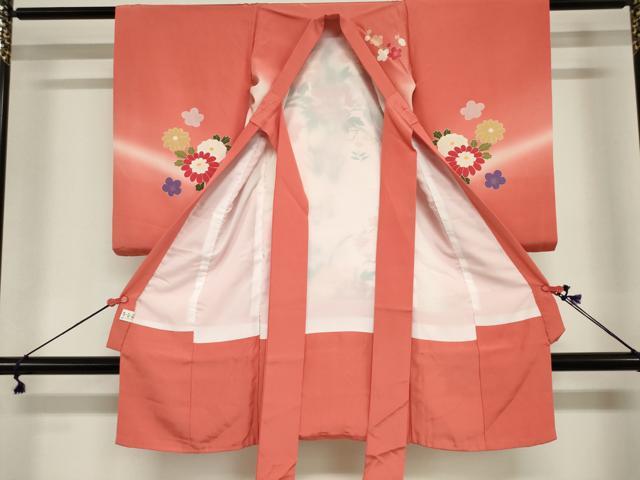 平和屋着物[]お宮参り 女の子 祝着 産着 初着 のしめ 籬花蝶文 暈し染め 金彩 逸品 DABJ3027ea