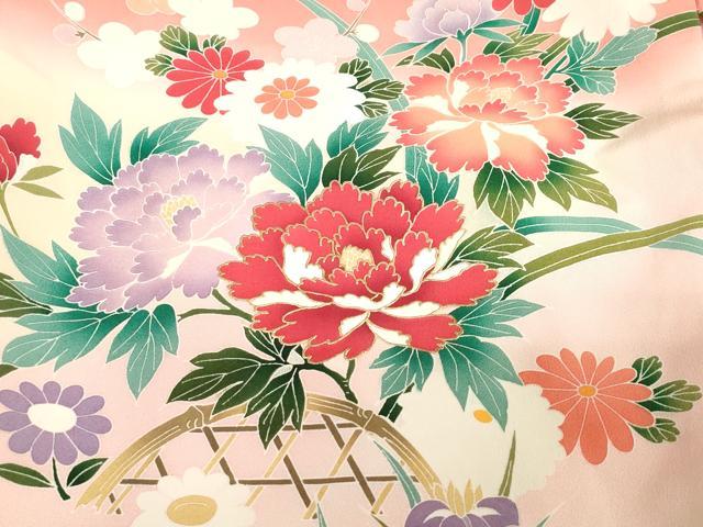 平和屋着物[]お宮参り 女の子 祝着 産着 初着 のしめ 籬花蝶文 暈し染め 金彩 逸品 DABJ3027ea