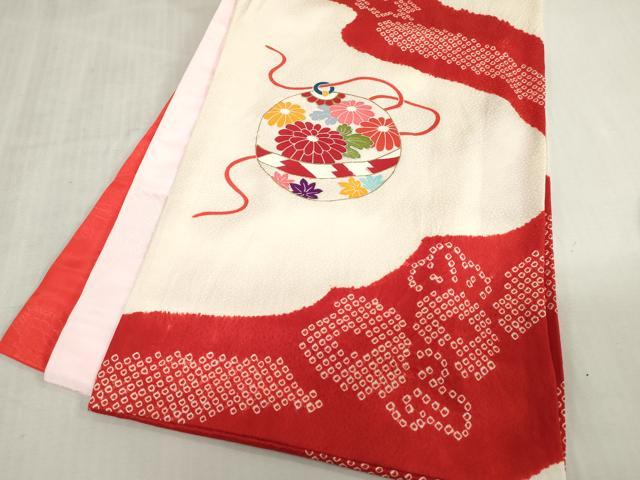 平和屋着物[]お宮参り　女の子　祝着　産着　初着　のしめ　絞り　鈴花文　金彩　逸品　DABJ3028ea