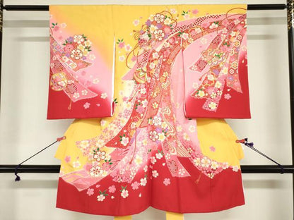 平和屋着物[]お宮参り　女の子　祝着　産着　初着　のしめ　熨斗鈴花文　金彩　逸品　DABJ3031ea