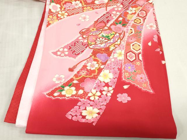 平和屋着物[]お宮参り　女の子　祝着　産着　初着　のしめ　熨斗鈴花文　金彩　逸品　DABJ3031ea