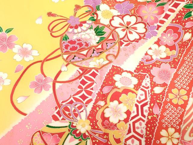 平和屋着物[]お宮参り　女の子　祝着　産着　初着　のしめ　熨斗鈴花文　金彩　逸品　DABJ3031ea
