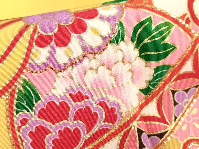平和屋着物[]お宮参り　女の子　祝着　産着　初着　のしめ　熨斗鈴花文　金彩　逸品　DABJ3031ea