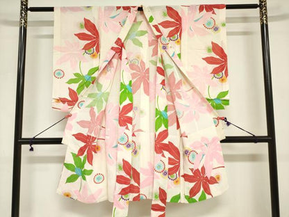 平和屋着物＊夏物　お宮参り　女の子　祝着　産着　初着　のしめ　絽　洋花文　逸品　DABJ3035ea