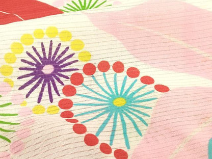 平和屋着物＊夏物　お宮参り　女の子　祝着　産着　初着　のしめ　絽　洋花文　逸品　DABJ3035ea