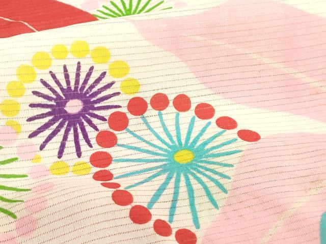 平和屋着物＊夏物　お宮参り　女の子　祝着　産着　初着　のしめ　絽　洋花文　逸品　DABJ3035ea