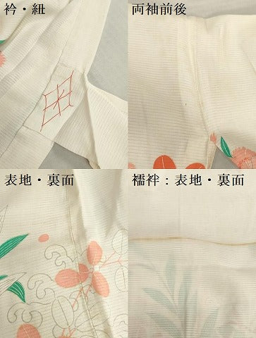 平和屋着物＊夏物　お宮参り　女の子　祝着　産着　初着　のしめ　絽　百合　花筏文　DABJ3041ea