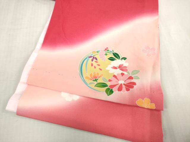 平和屋着物[]お宮参り 女の子 祝着 産着 初着 のしめ 束ね熨斗花鞠文 暈し染め 金彩 逸品 DABJ3042ea