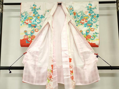 平和屋着物[]お宮参り 女の子 祝着 産着 初着 のしめ 駒刺繍 鳳凰御所車花文 金彩 逸品 DABJ3044ea