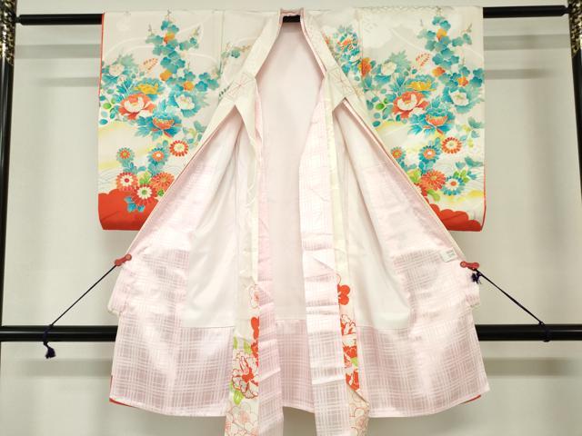 平和屋着物[]お宮参り 女の子 祝着 産着 初着 のしめ 駒刺繍 鳳凰御所車花文 金彩 逸品 DABJ3044ea