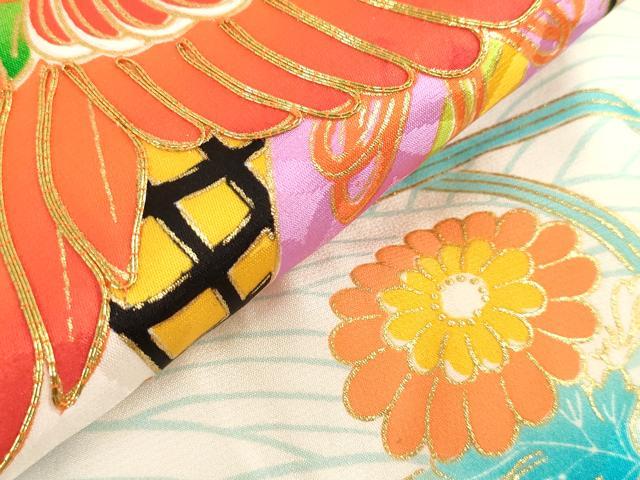 平和屋着物[]お宮参り 女の子 祝着 産着 初着 のしめ 駒刺繍 鳳凰御所車花文 金彩 逸品 DABJ3044ea