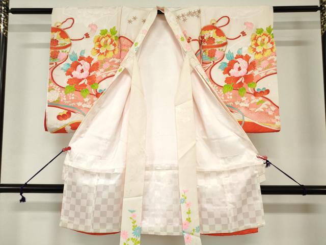 平和屋着物[]お宮参り　女の子　祝着　産着　初着　のしめ　駒刺繍　鳳凰花鞠文　糸車　金彩　逸品　DABJ3046ea