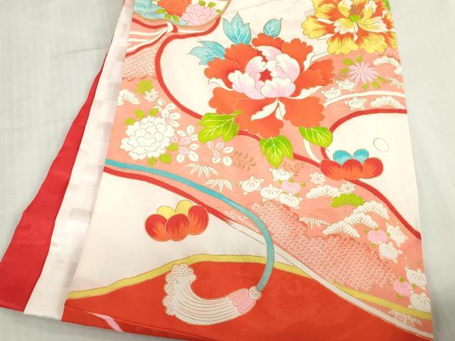 平和屋着物[]お宮参り　女の子　祝着　産着　初着　のしめ　駒刺繍　鳳凰花鞠文　糸車　金彩　逸品　DABJ3046ea