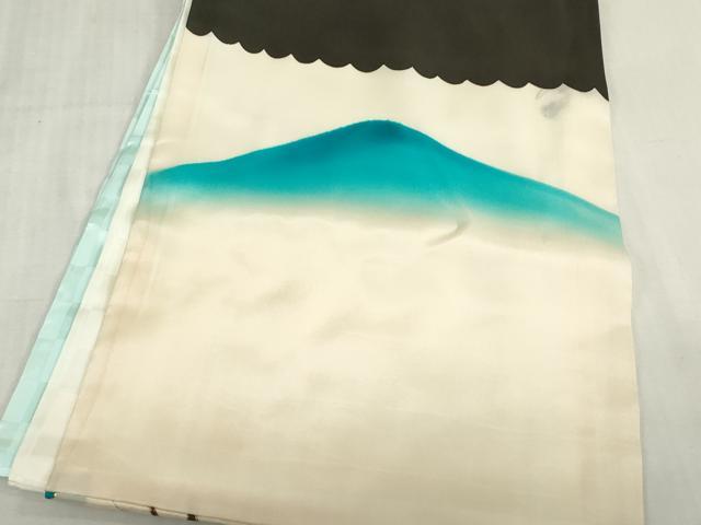 平和屋着物[]お宮参り　男の子　祝着　産着　初着　のしめ　刺繍　手描き　鷹　鷲　立波松文　金彩　逸品　DABJ3048ea