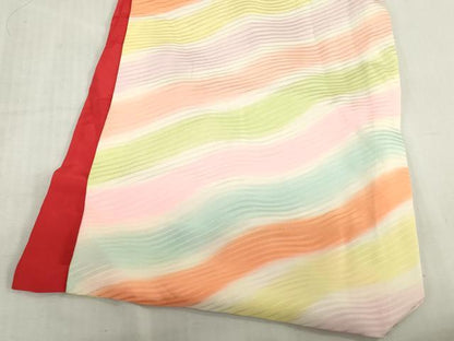 平和屋着物[]女の子　子供　長襦袢　袷　よろけ縞　暈し染め　半衿刺繍　逸品　DABJ3049ea