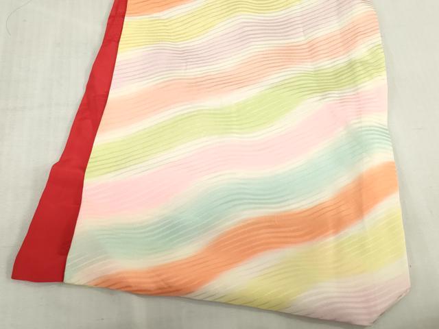 平和屋着物[]女の子　子供　長襦袢　袷　よろけ縞　暈し染め　半衿刺繍　逸品　DABJ3049ea