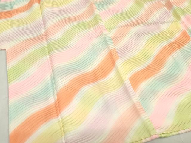 平和屋着物[]女の子　子供　長襦袢　袷　よろけ縞　暈し染め　半衿刺繍　逸品　DABJ3049ea