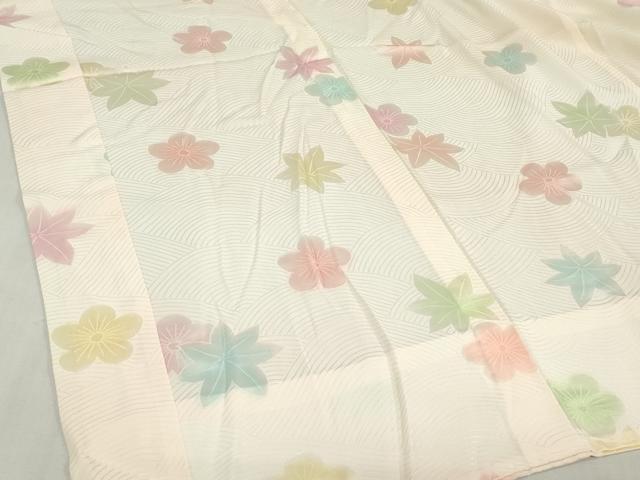 平和屋着物[]女の子　子供　長襦袢　無双仕立て　舞花地紋　暈し染め　半衿刺繍　逸品　DABJ3050ea