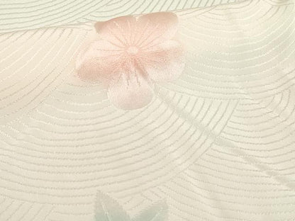 平和屋着物[]女の子　子供　長襦袢　無双仕立て　舞花地紋　暈し染め　半衿刺繍　逸品　DABJ3050ea