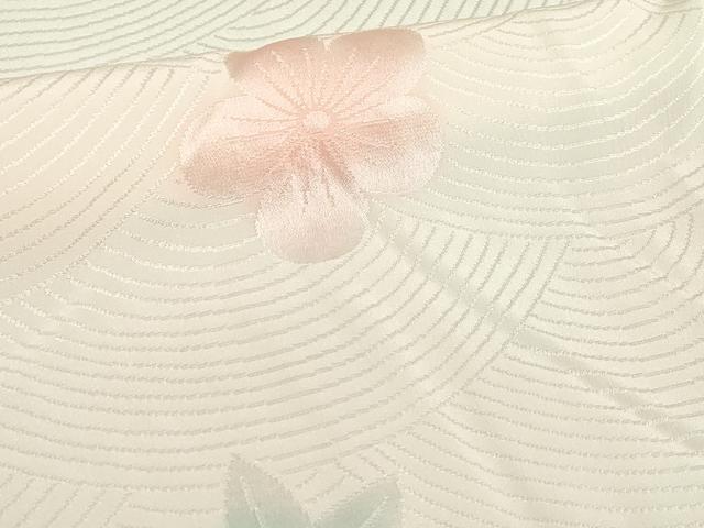 平和屋着物[]女の子　子供　長襦袢　無双仕立て　舞花地紋　暈し染め　半衿刺繍　逸品　DABJ3050ea